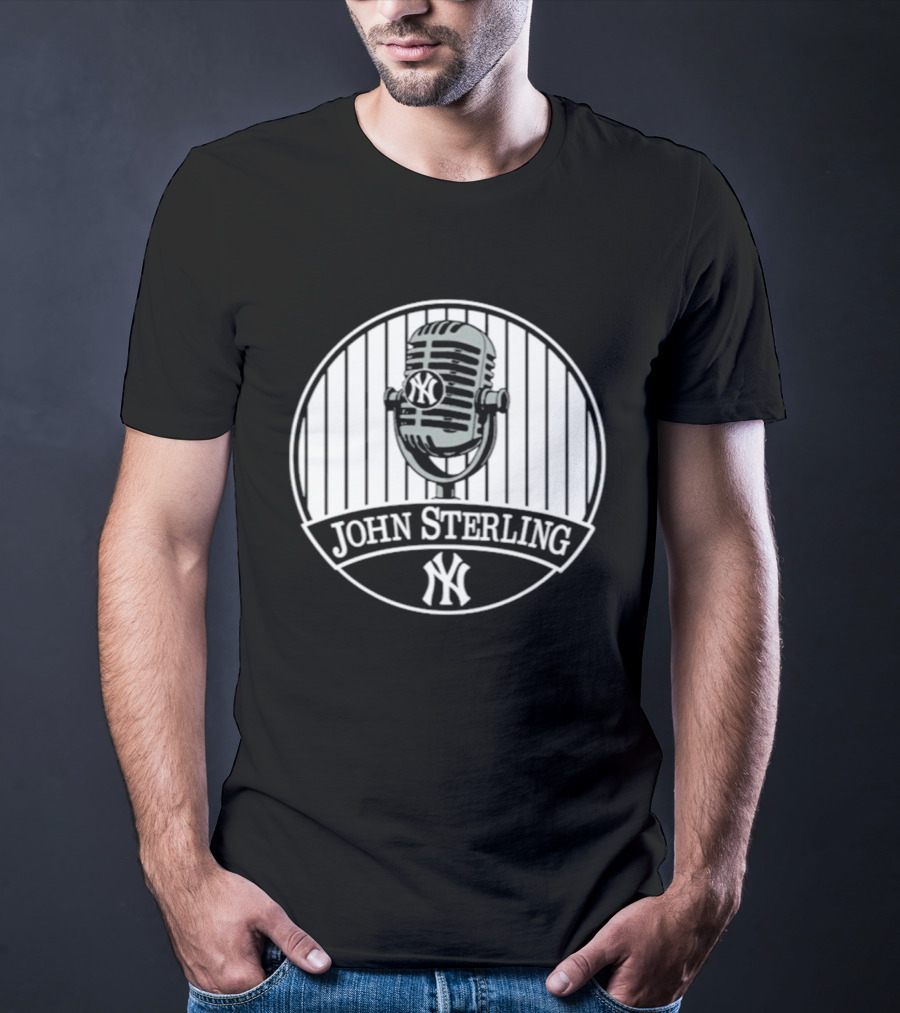 John Sterling Memorial Yankees Microphone Patch T-Shirt