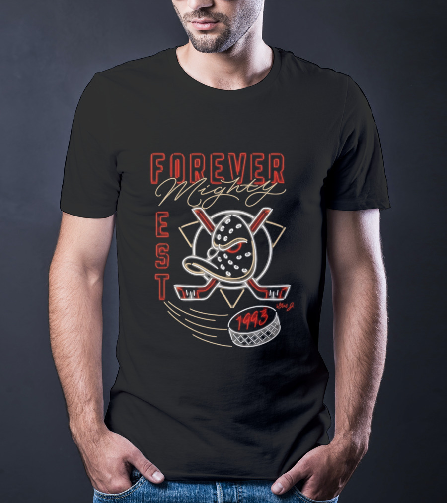 Anaheim Ducks Forever Mighty EST 1993 National Hockey League T-Shirt