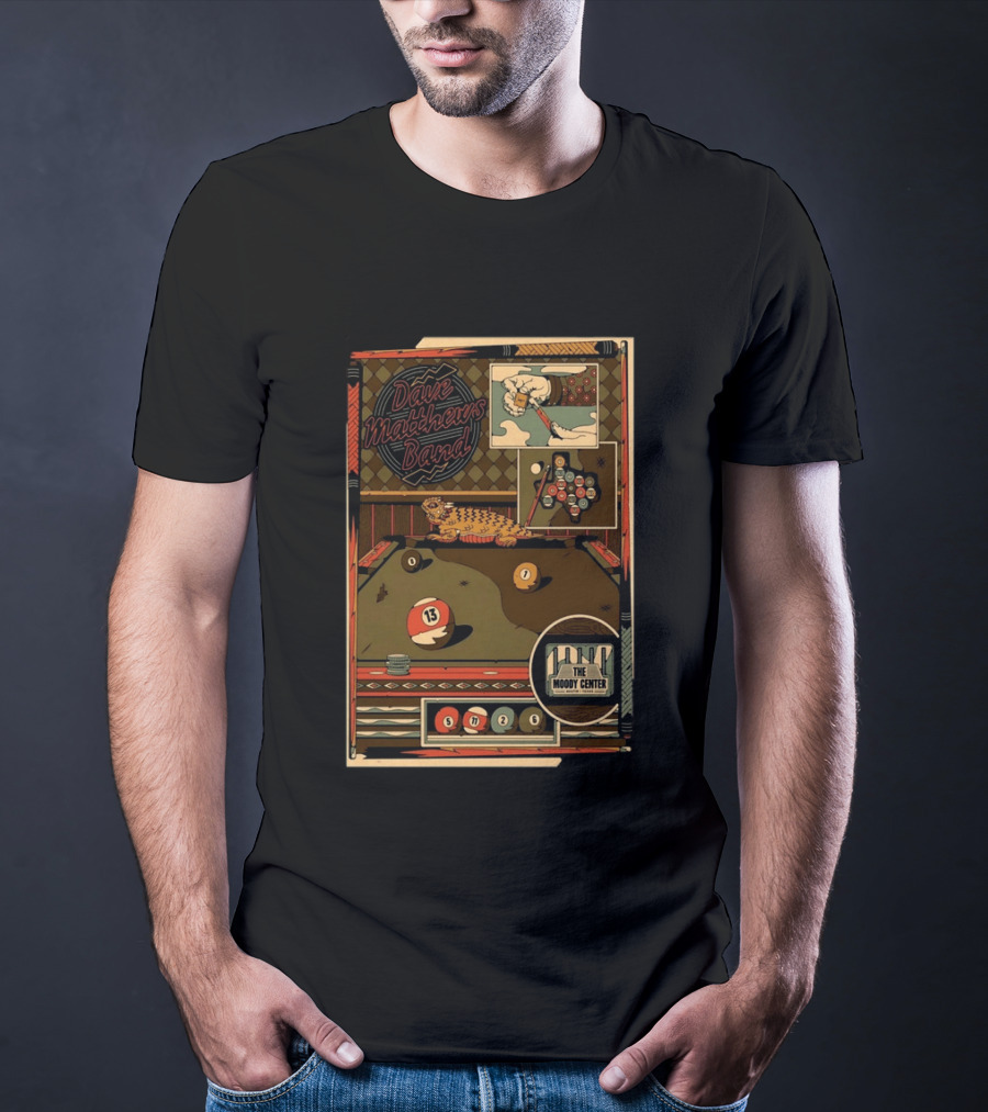 Dave Matthews Band May 11 2026 Pool Table Art The Moody Center Austin TX T-Shirt