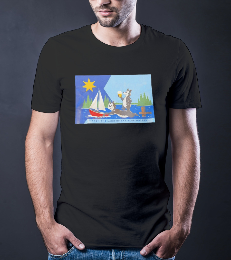 From The Land Of Sky Blue Waters Bears With Boat And Beer T-Shirt