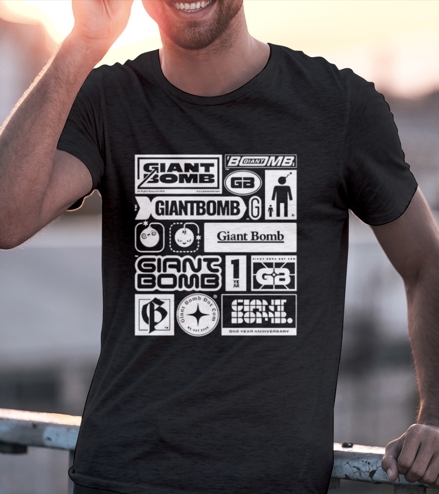 Giant Bomb Racing GB Icons And Logos Collection T-Shirt