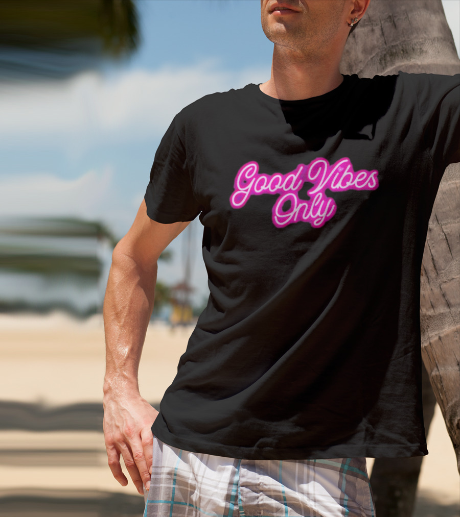 Good Vibes Only Neon Purple Script T-Shirt