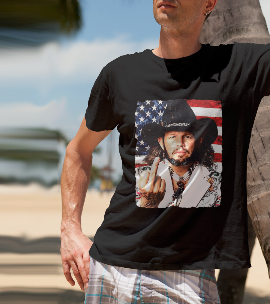 If That Ain't Country David Allan Coe USA Flag Middle Finger T-Shirt