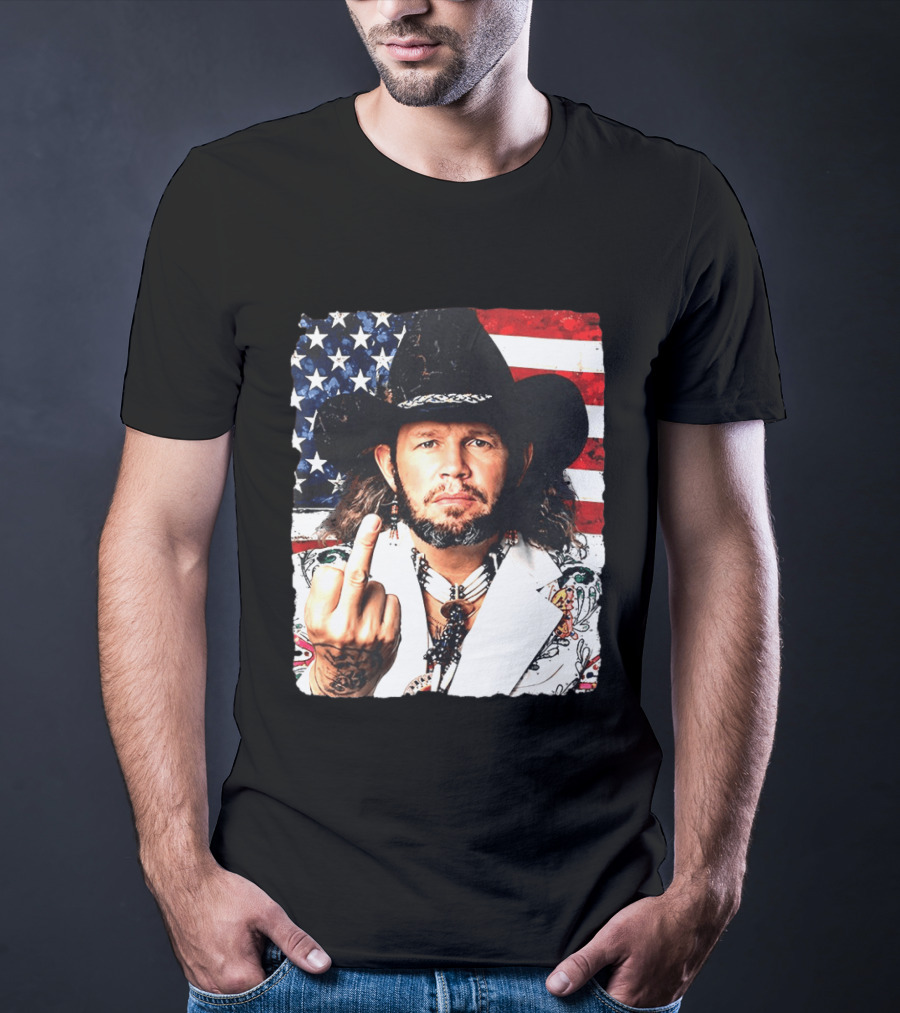 If That Ain't Country David Allan Coe USA Flag Middle Finger T-Shirt