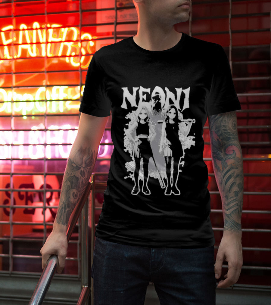 Neoni Anime Manga Girls Trio Aesthetic T-Shirt