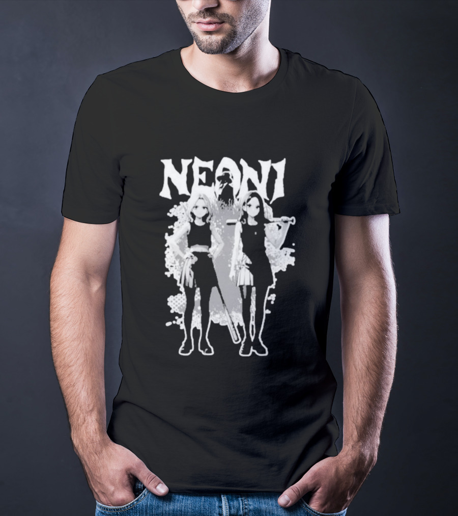 Neoni Anime Manga Girls Trio Aesthetic T-Shirt
