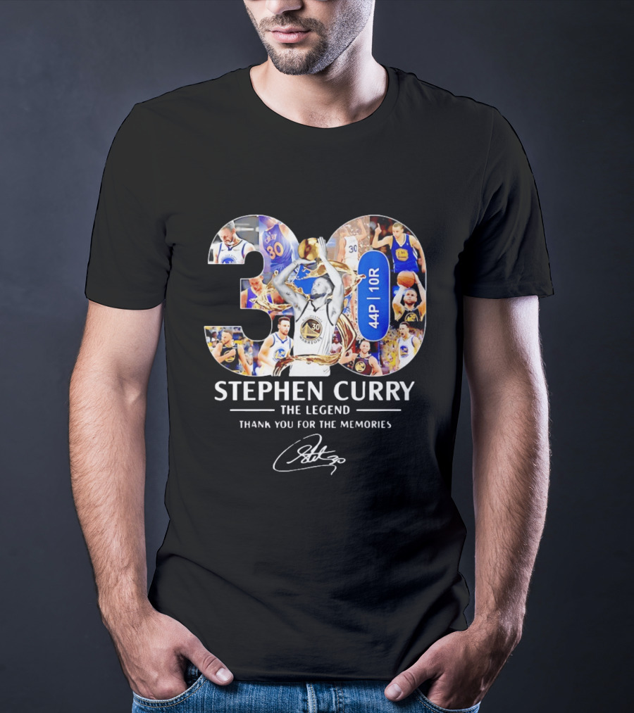 Stephen Curry 30 The Legend Thank You For The Memories 44P 10R T-Shirt
