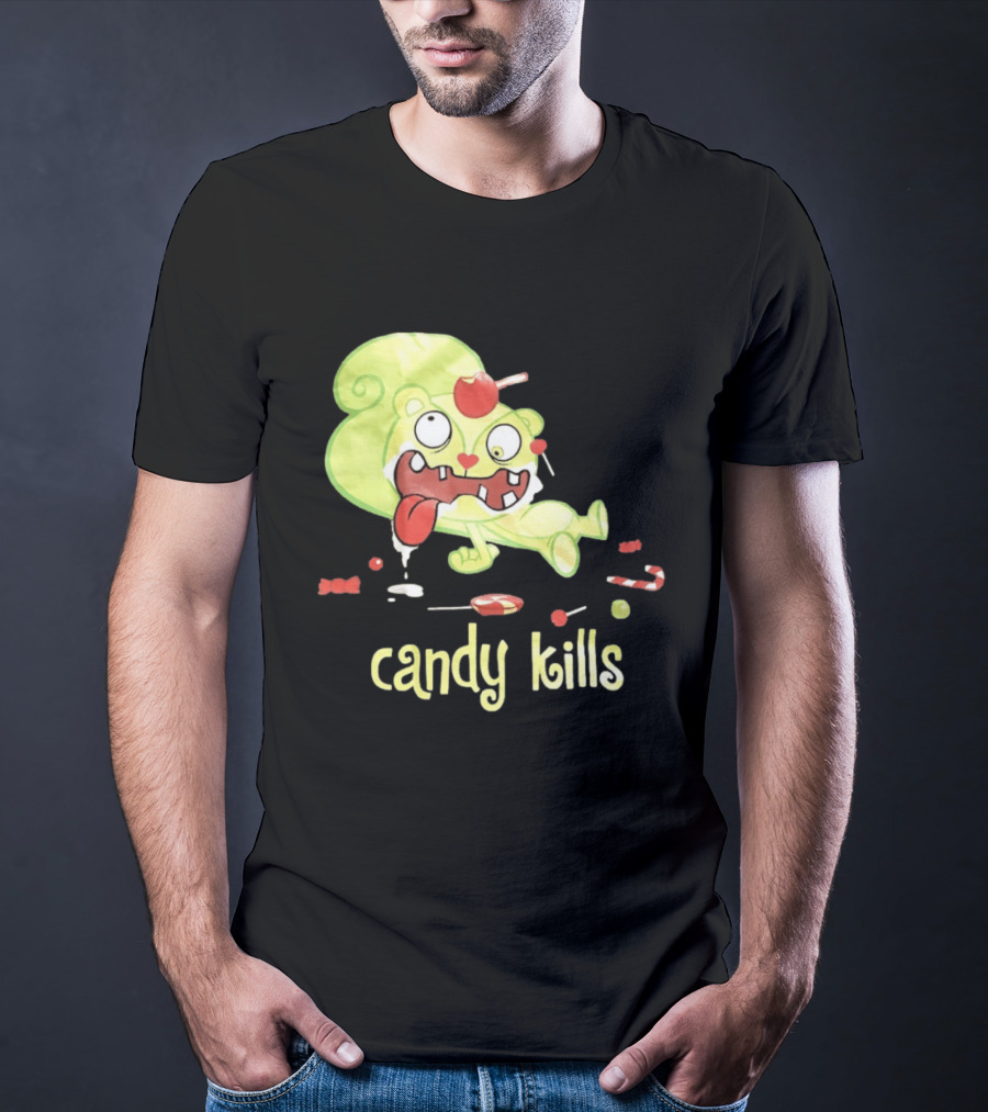 Candy Kills Cartoon Character Overloaded On Sweets T-Shirt