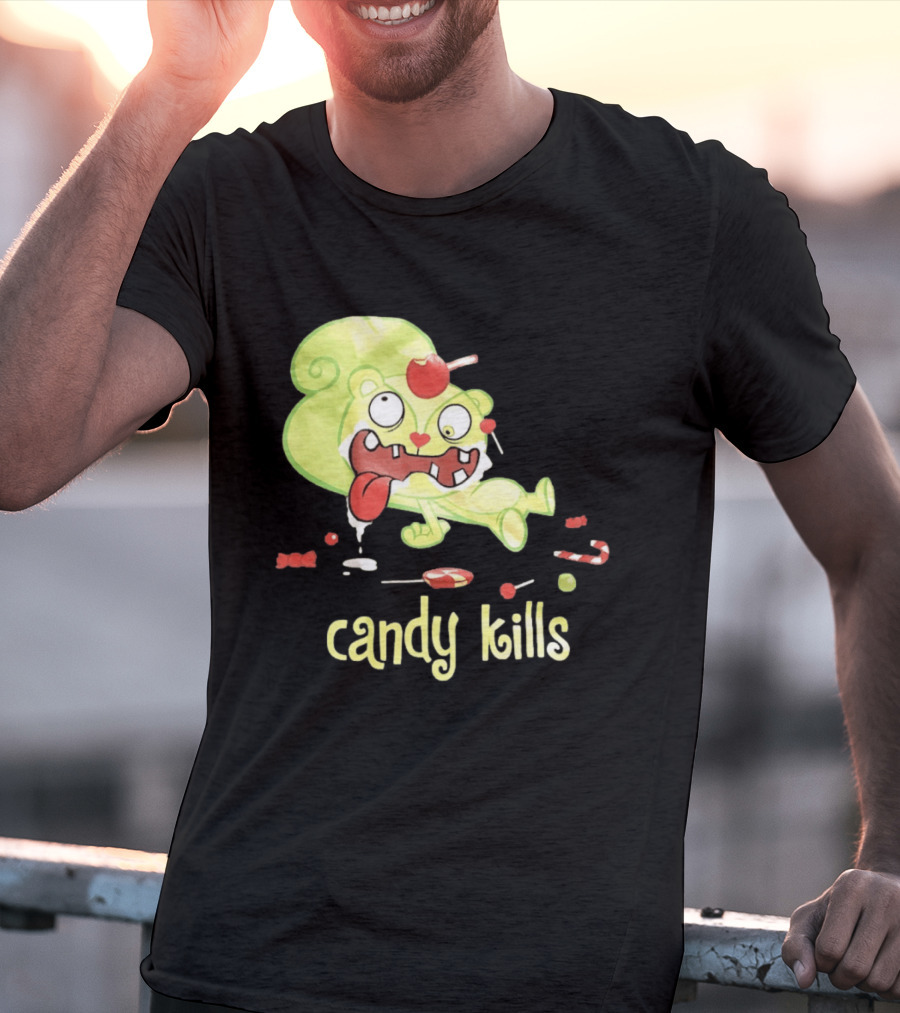Candy Kills Cartoon Character Overloaded On Sweets T-Shirt