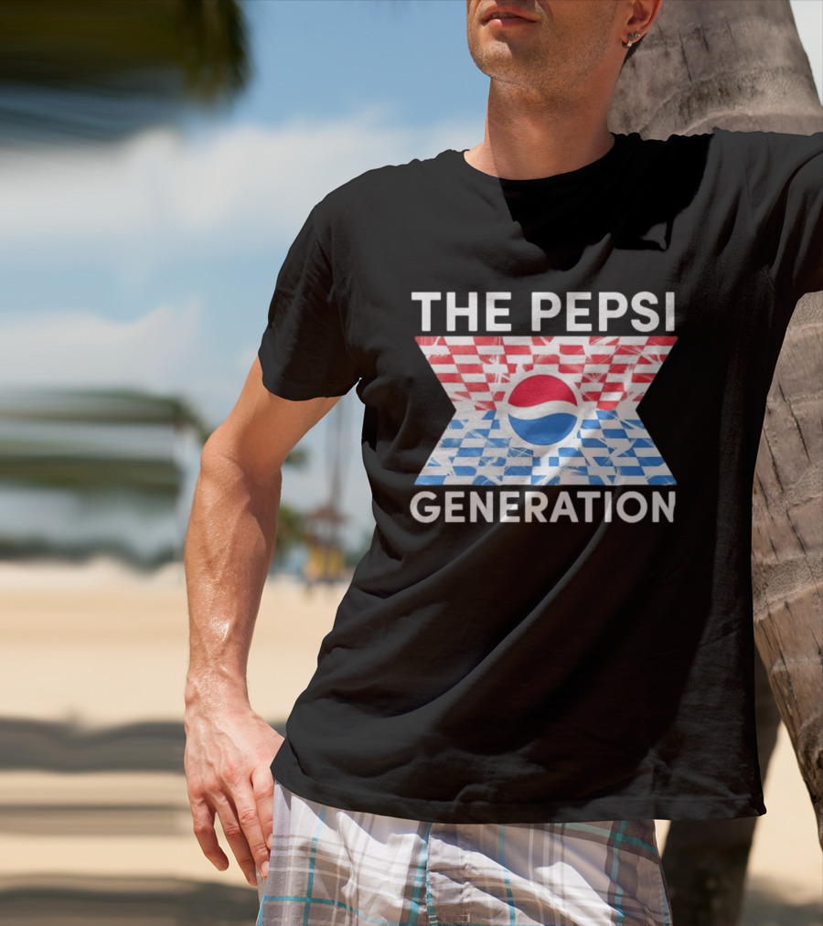 The Pepsi Generation Red White Blue Checkered T-Shirt