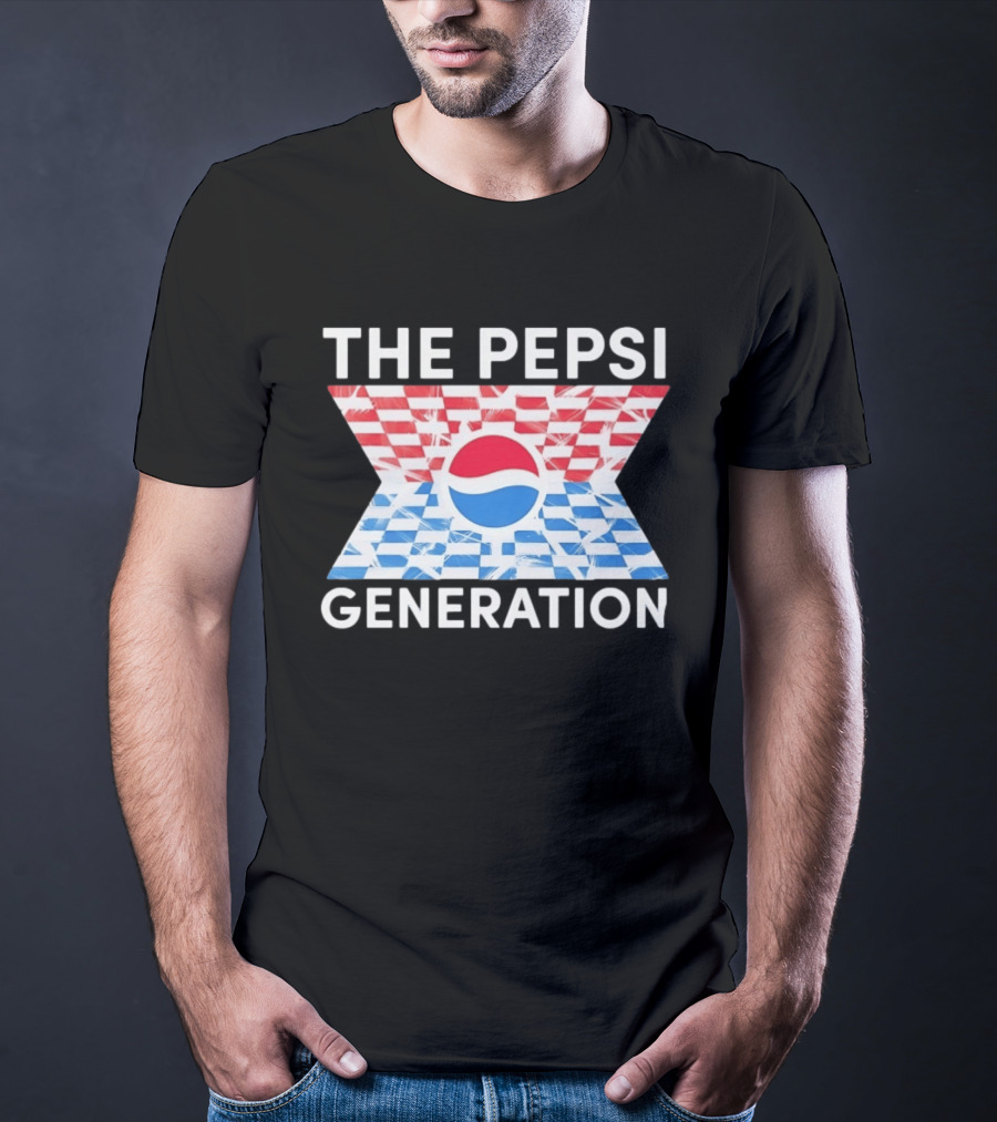 The Pepsi Generation Red White Blue Checkered T-Shirt