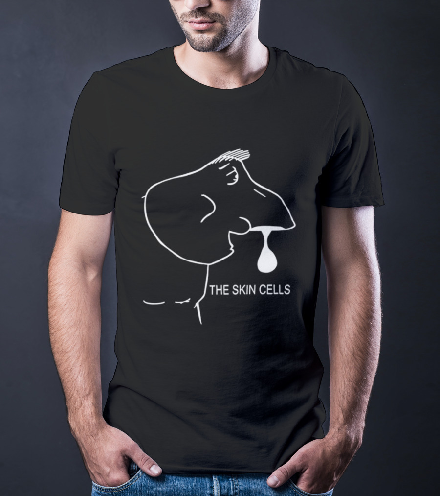 The Skin Cells Band Simple Line Art Face T-Shirt