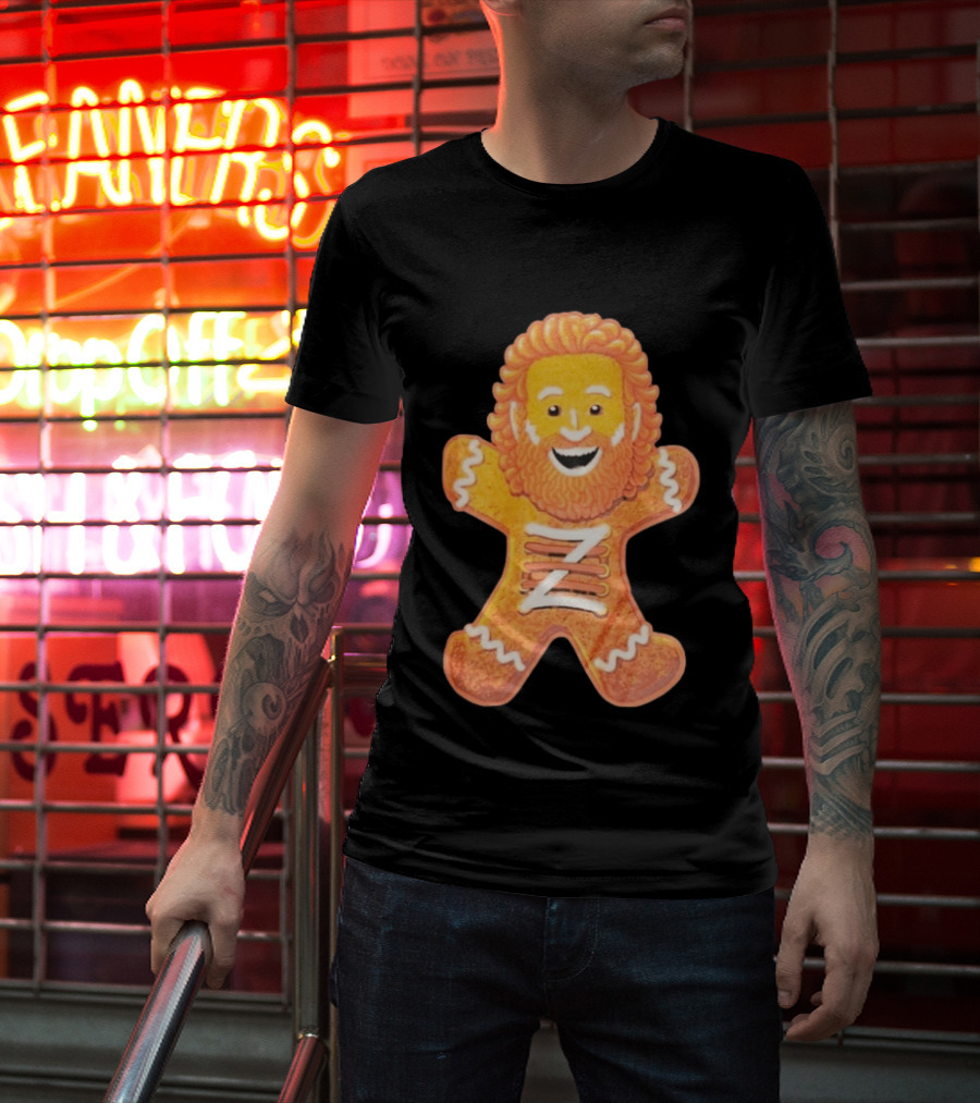 Sami Zayn Gingerbread Man WWE Christmas Holiday Cookie T-Shirt