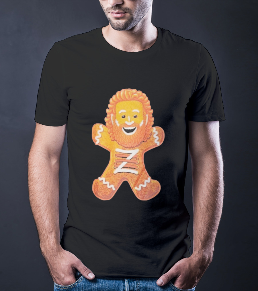 Sami Zayn Gingerbread Man WWE Christmas Holiday Cookie T-Shirt