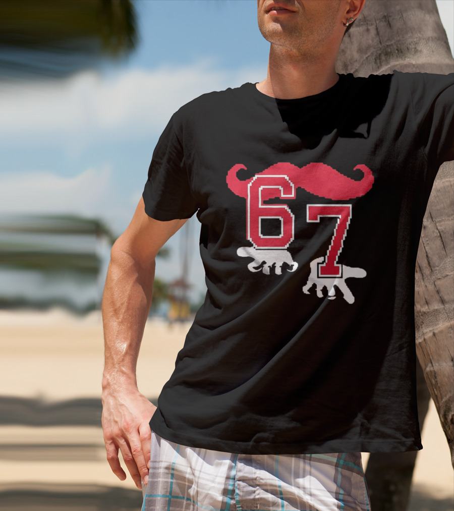 Cincinnati Reds Baseball 67 Red Mustache T-Shirt