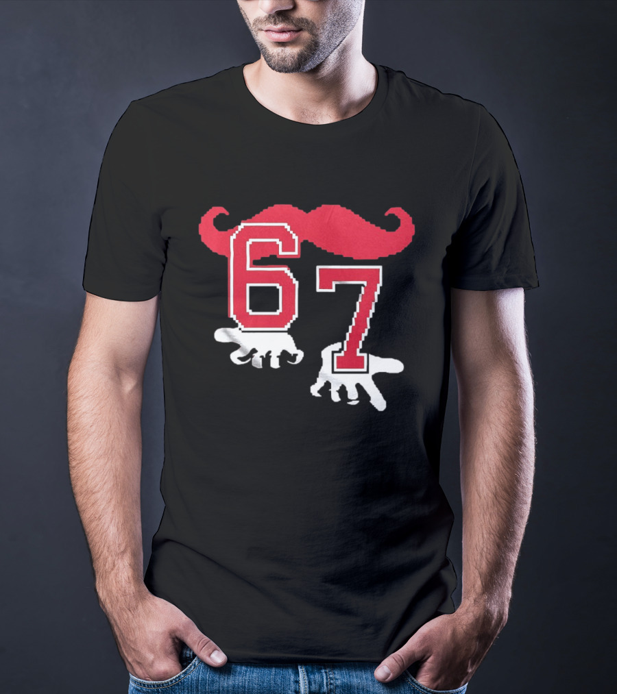 Cincinnati Reds Baseball 67 Red Mustache T-Shirt