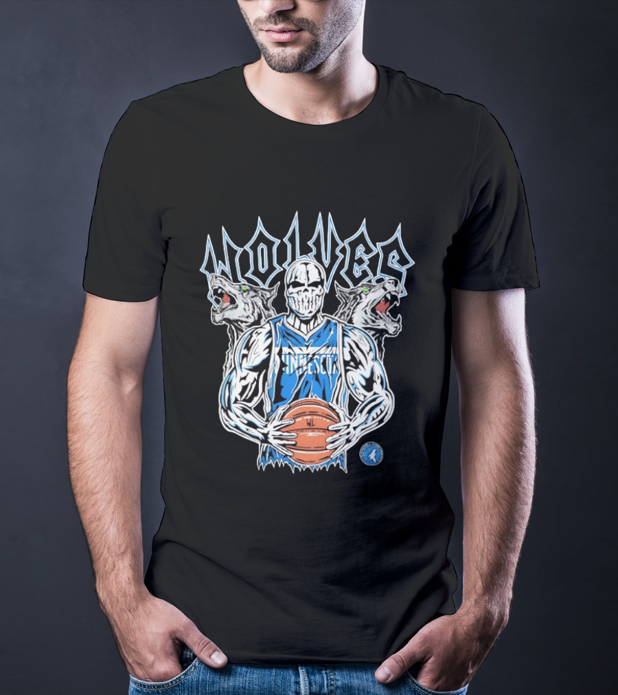Warren Lotas Minnesota Timberwolves Skull Basketball Wolves T-Shirt