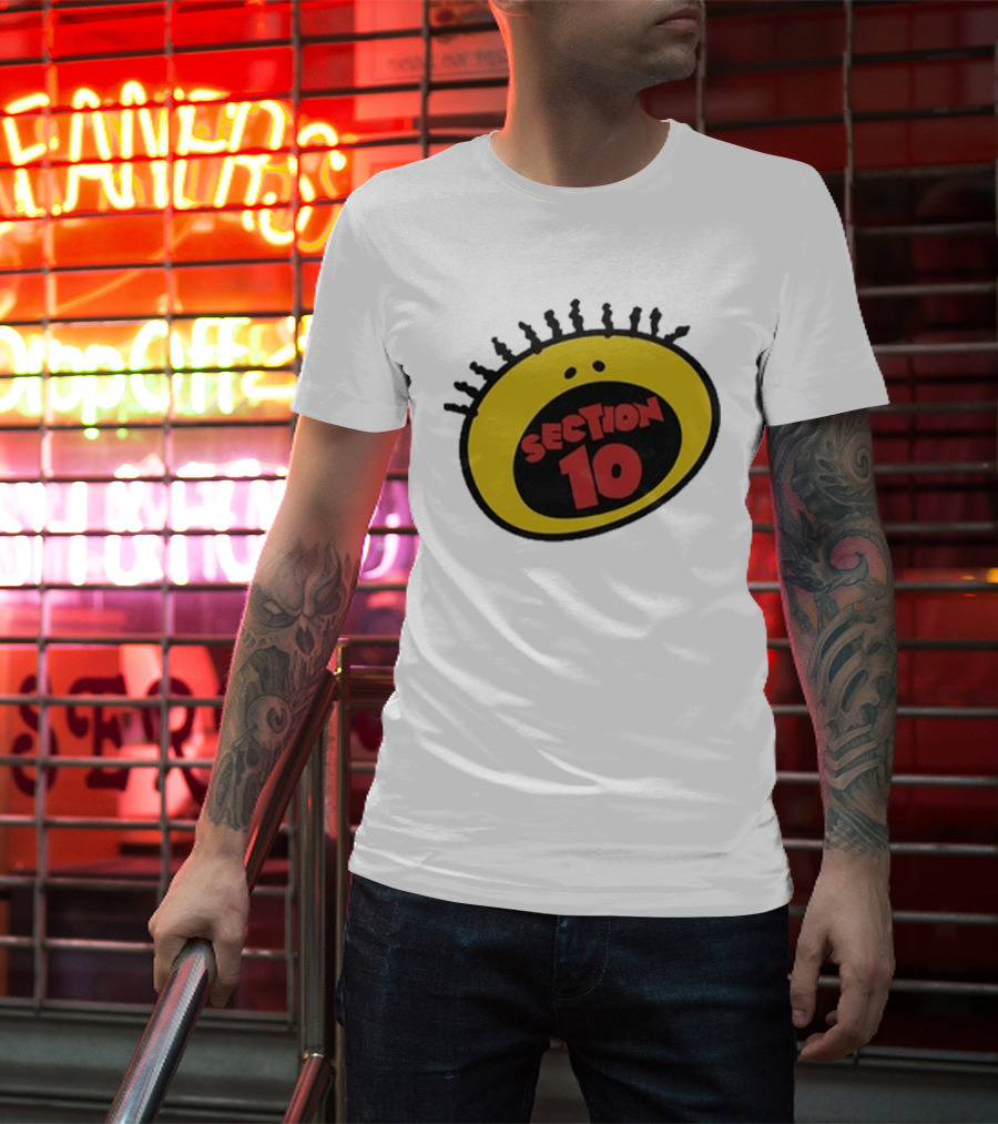 Section 10 Bold Yellow Oval Red T-Shirt