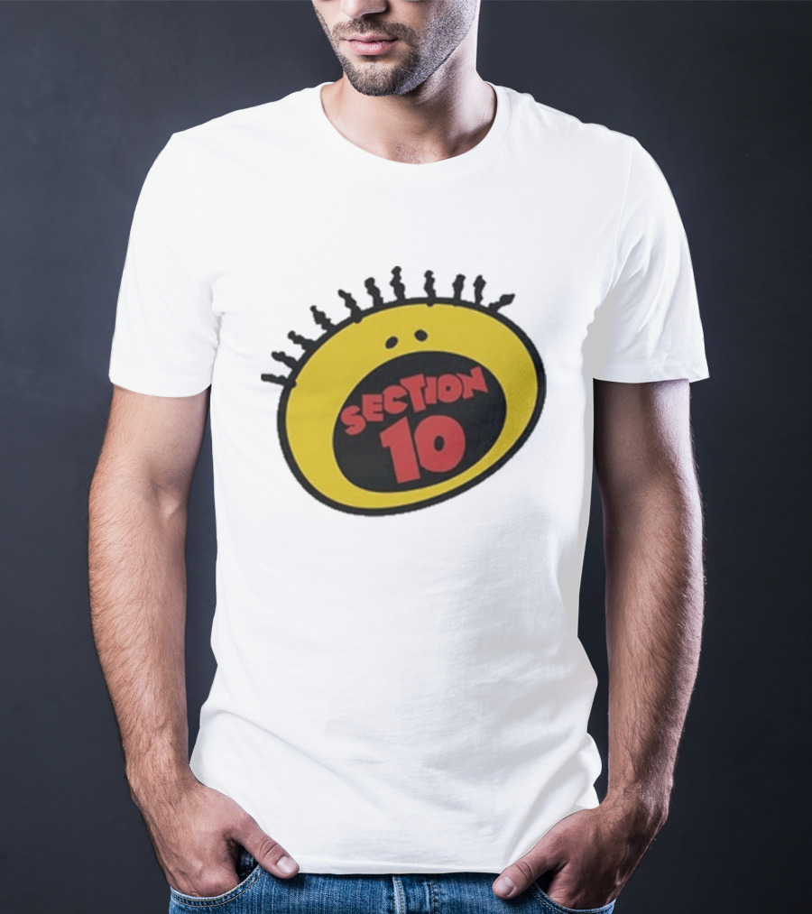 Section 10 Bold Yellow Oval Red T-Shirt