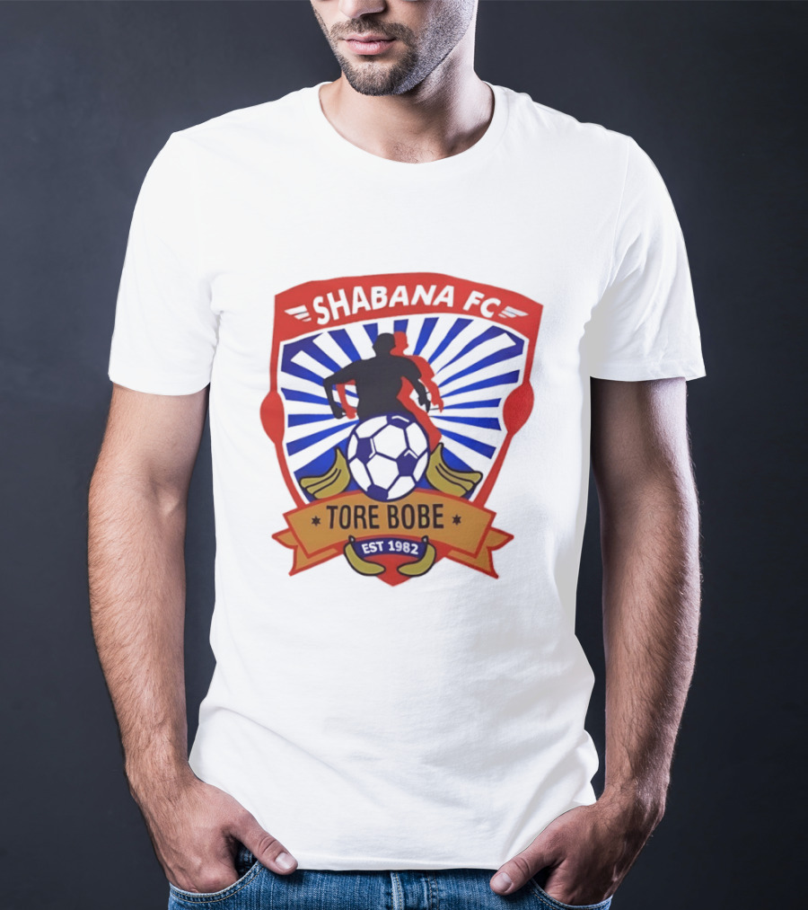 Shabana FC Tore Bobe Est 1982 Soccer Emblem With Player And Ball T-Shirt