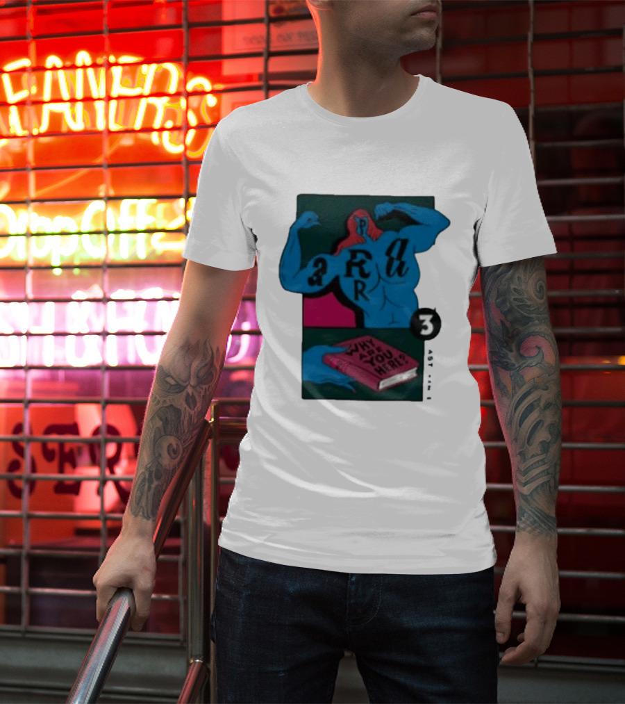 Why Are You Here Book Typography Muscle T-Shirt