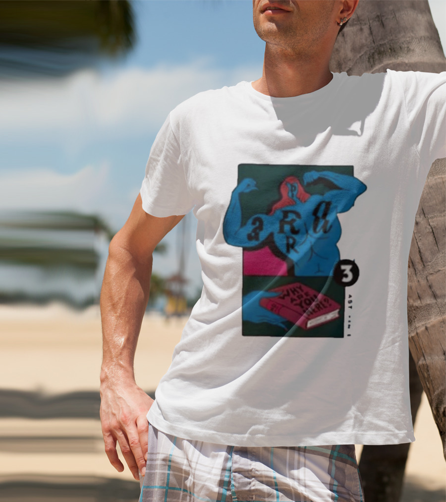 Why Are You Here Book Typography Muscle T-Shirt