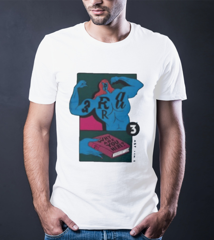 Why Are You Here Book Typography Muscle T-Shirt