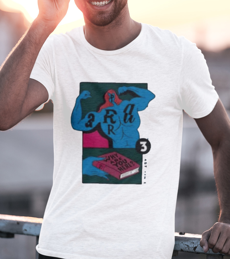 Why Are You Here Book Typography Muscle T-Shirt