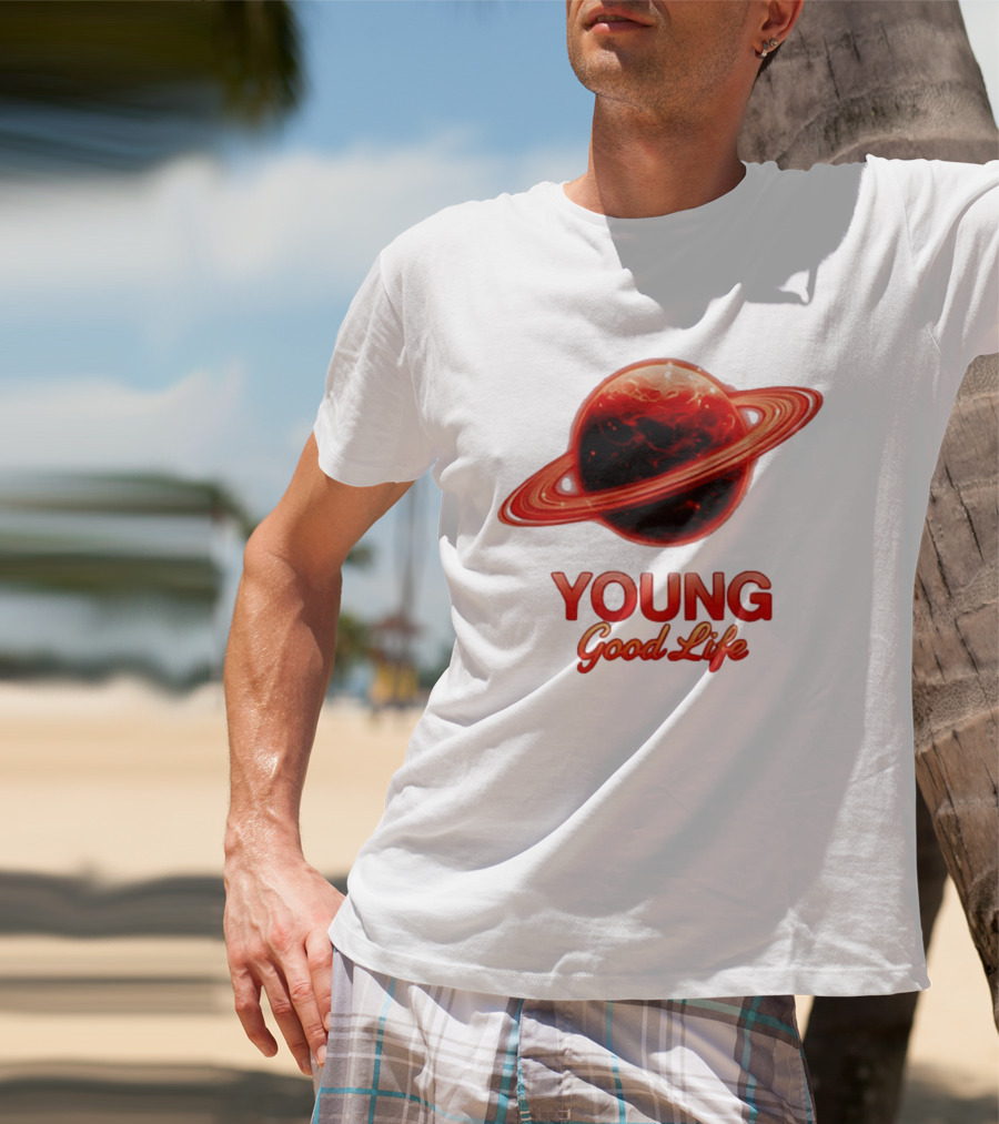 Young Good Life Red Planet Rings T-Shirt