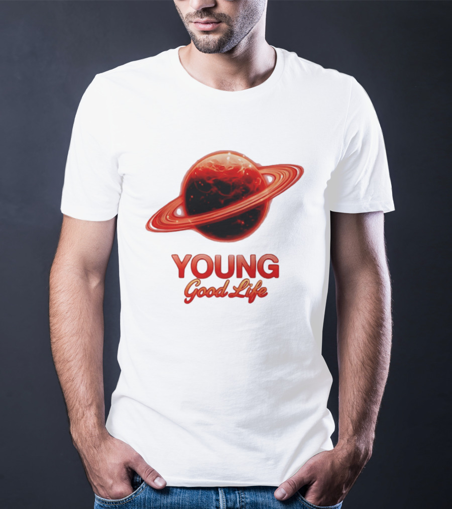 Young Good Life Red Planet Rings T-Shirt