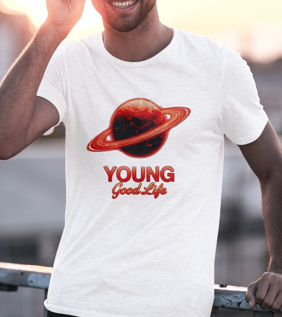 Young Good Life Red Planet Rings T-Shirt