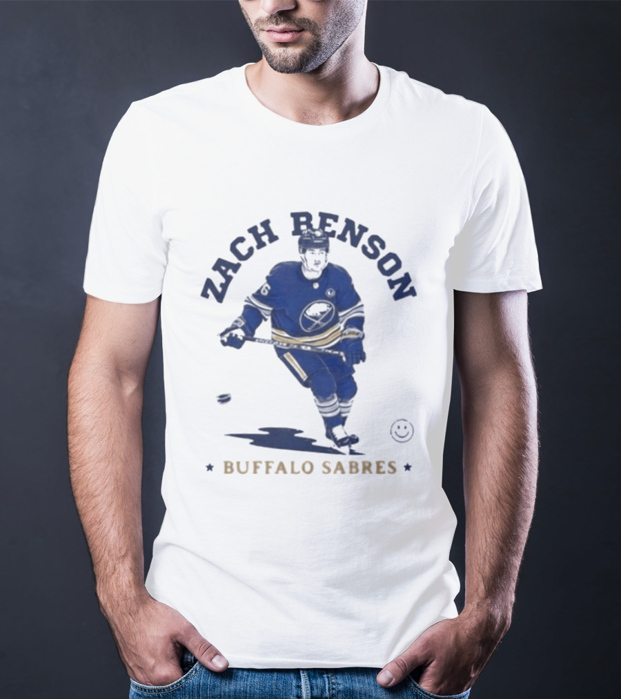 Zach Benson Buffalo Sabres Hockey Player Sketch T-Shirt