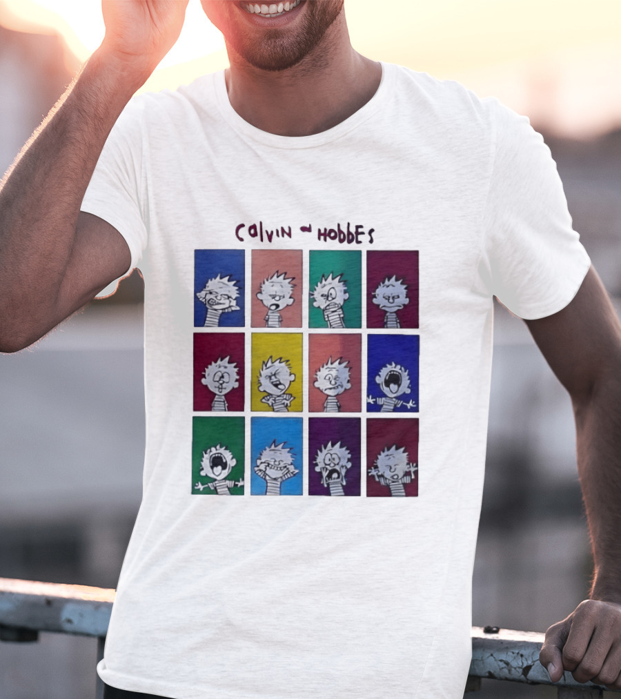 Calvin And Hobbes MoMa Pop Art Expression Panels T-Shirt