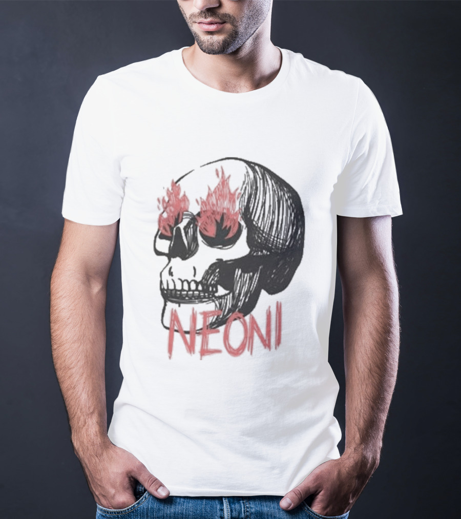 Fire Eyed Skull Neoni T-Shirt