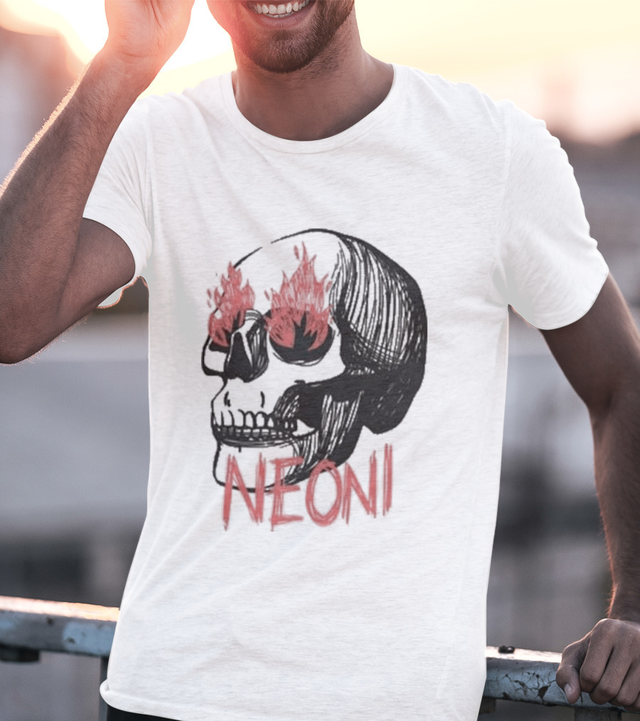 Fire Eyed Skull Neoni T-Shirt