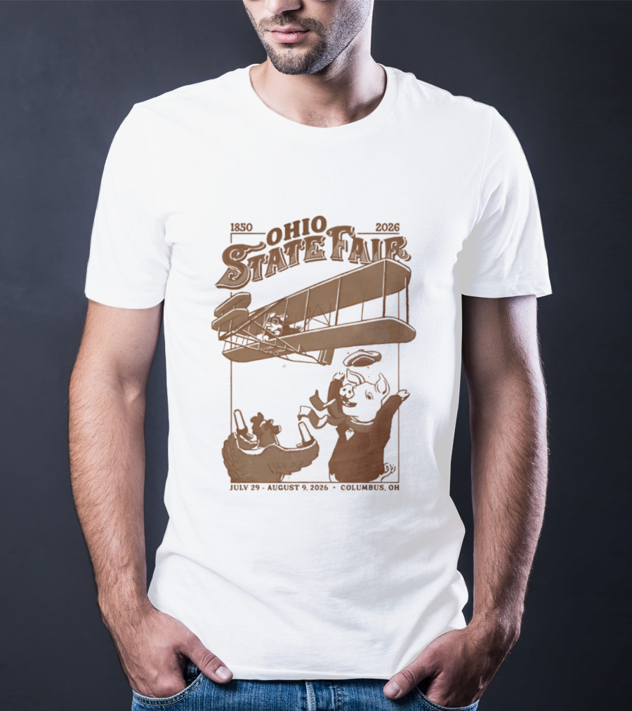 Ohio State Fair 1850 2026 July 29 August 9 Columbus Airplane And Animals T-Shirt