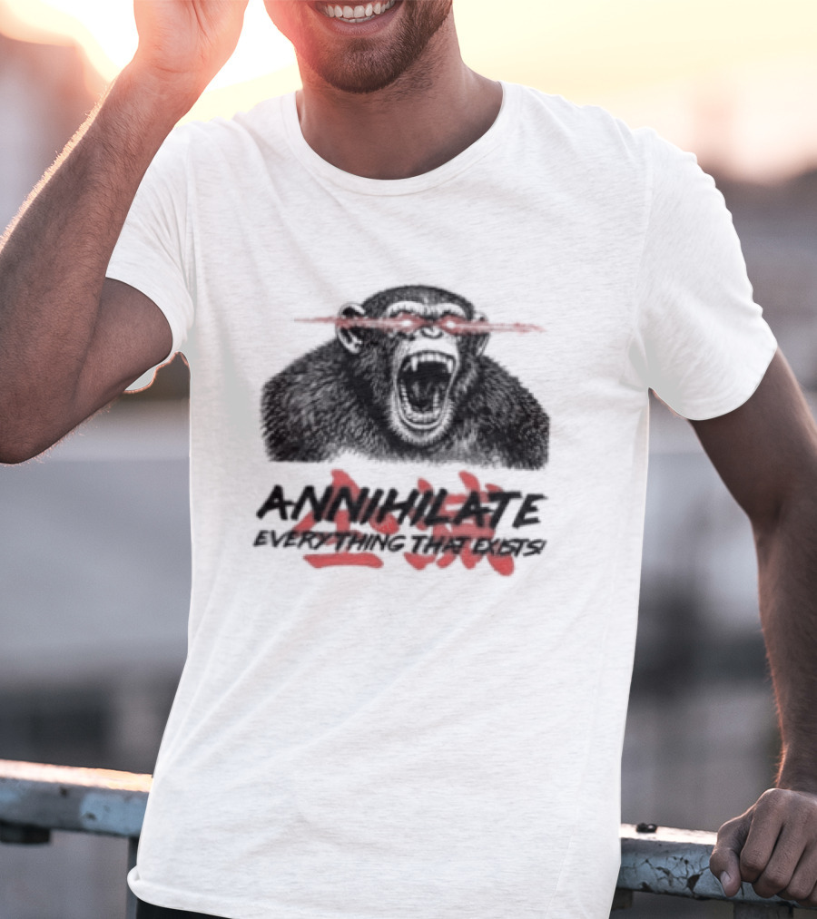 Annihilate Everything That Exists Angry Gorilla Red Eyes T-Shirt