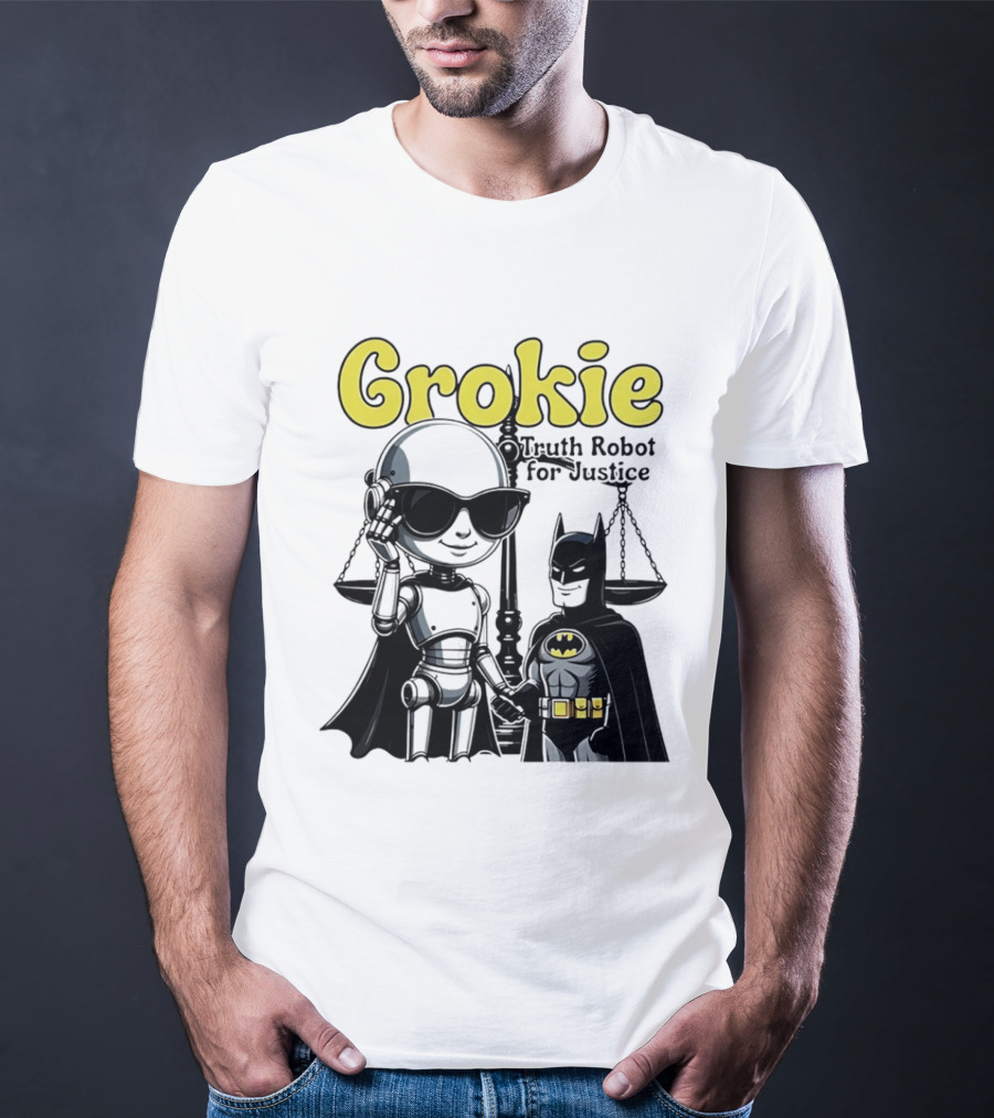 Grokie Batman Truth Robot For Justice Scales T-Shirt