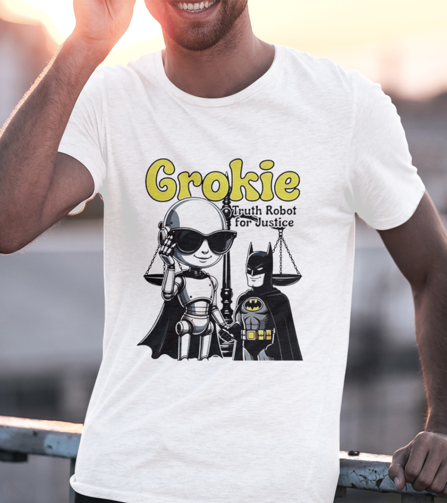 Grokie Batman Truth Robot For Justice Scales T-Shirt