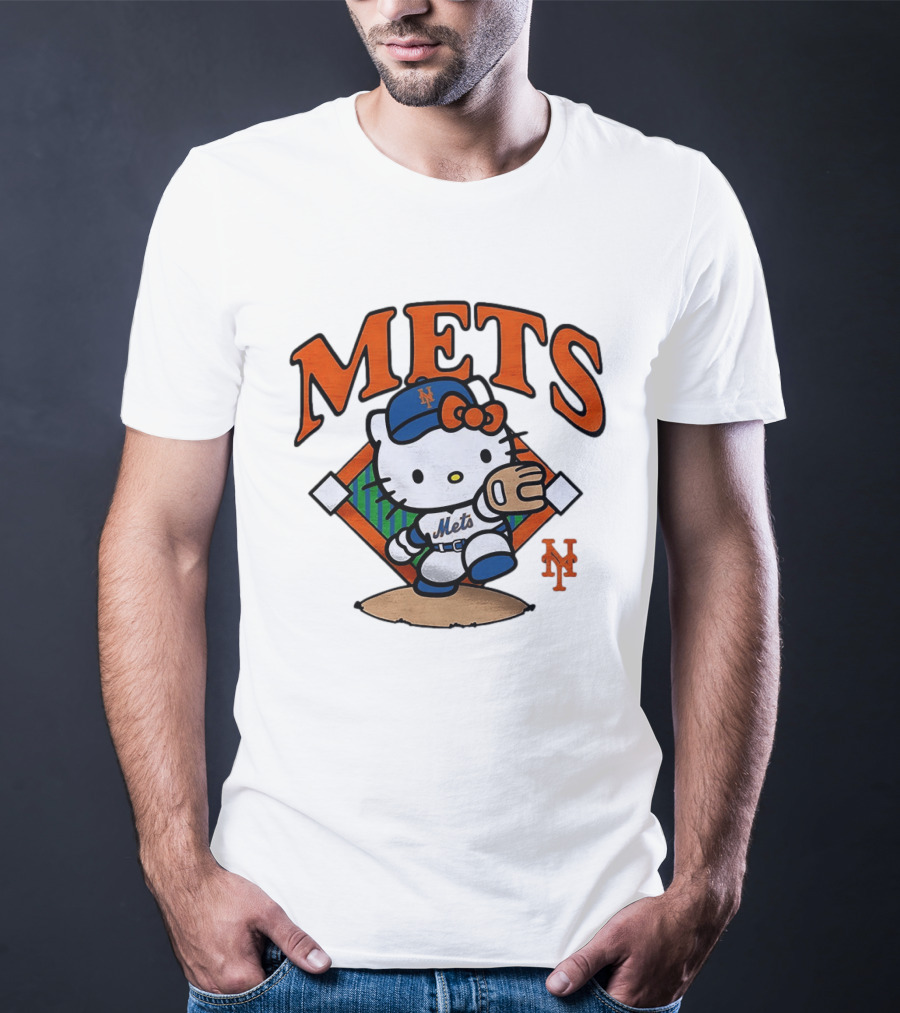 Hello Kitty New York Mets Baseball 2026 MLB Mets Player Outfit T-Shirt