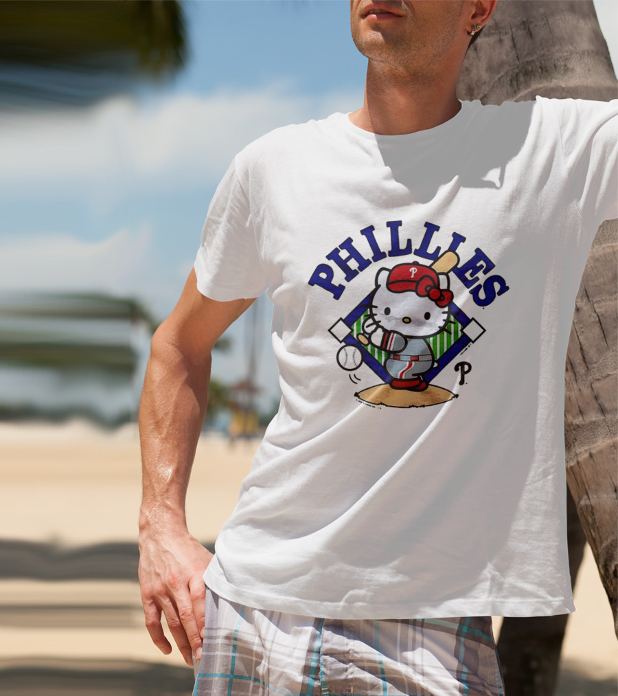 Hello Kitty Philadelphia Phillies 2026 MLB Baseball Swing T-Shirt