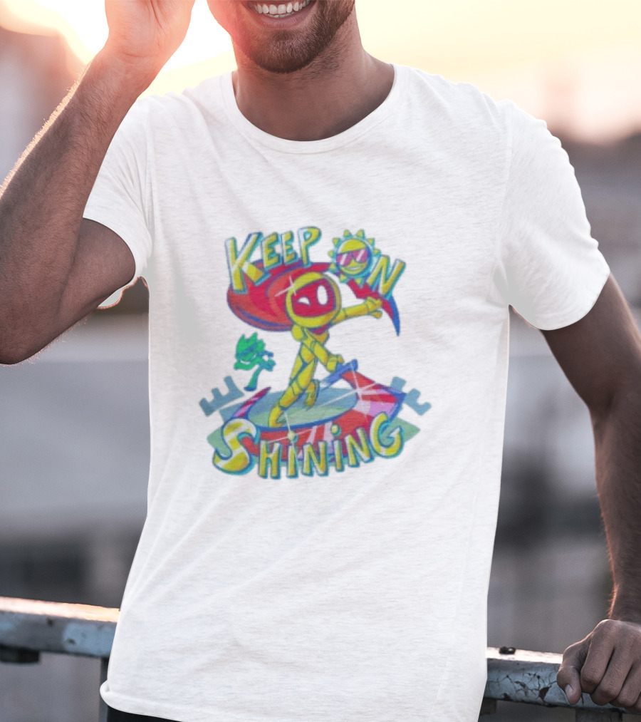 Keep On Shining With Colorful Mascot And Sunglasses Sun T-Shirt