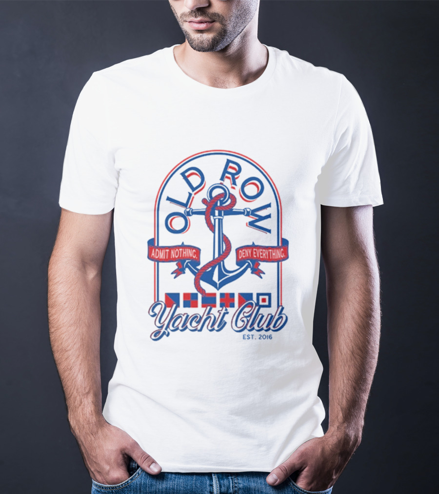 Old Row Yacht Club Anchor Logo With Nautical Flags Est. 2016 T-Shirt