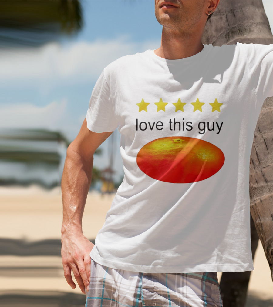 Five Yellow Stars Love This Guy Orange T-Shirt