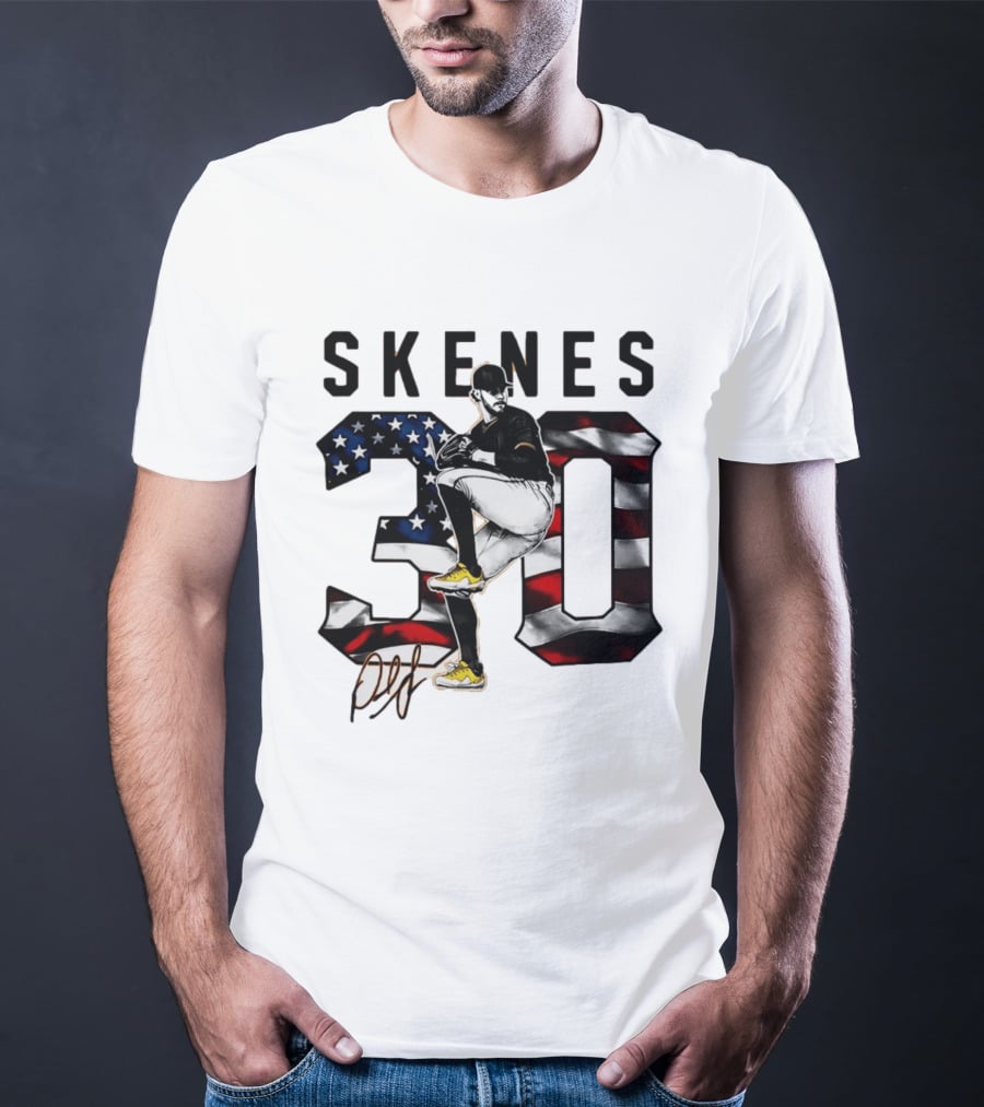Paul Skenes 30 Stars And Stripes Baseball Pitcher T-Shirt