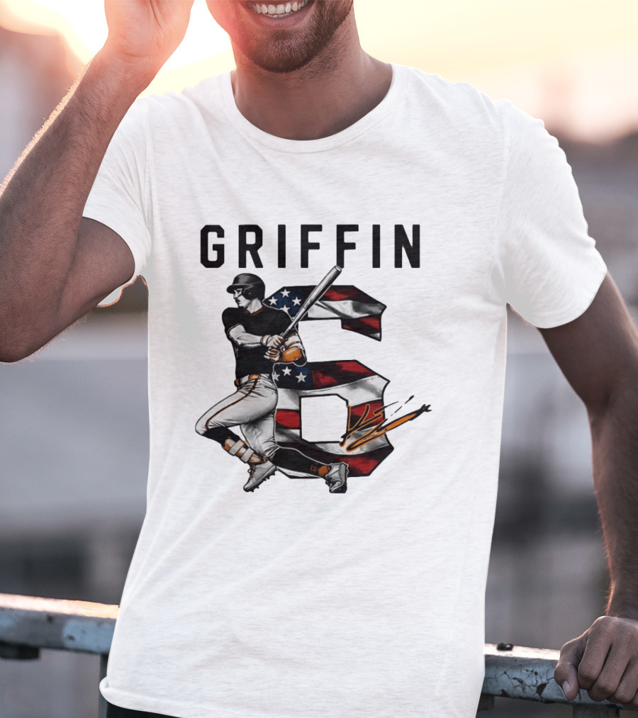 Griffin Baseball No 6 Stars And Stripes Patriotic T-Shirt