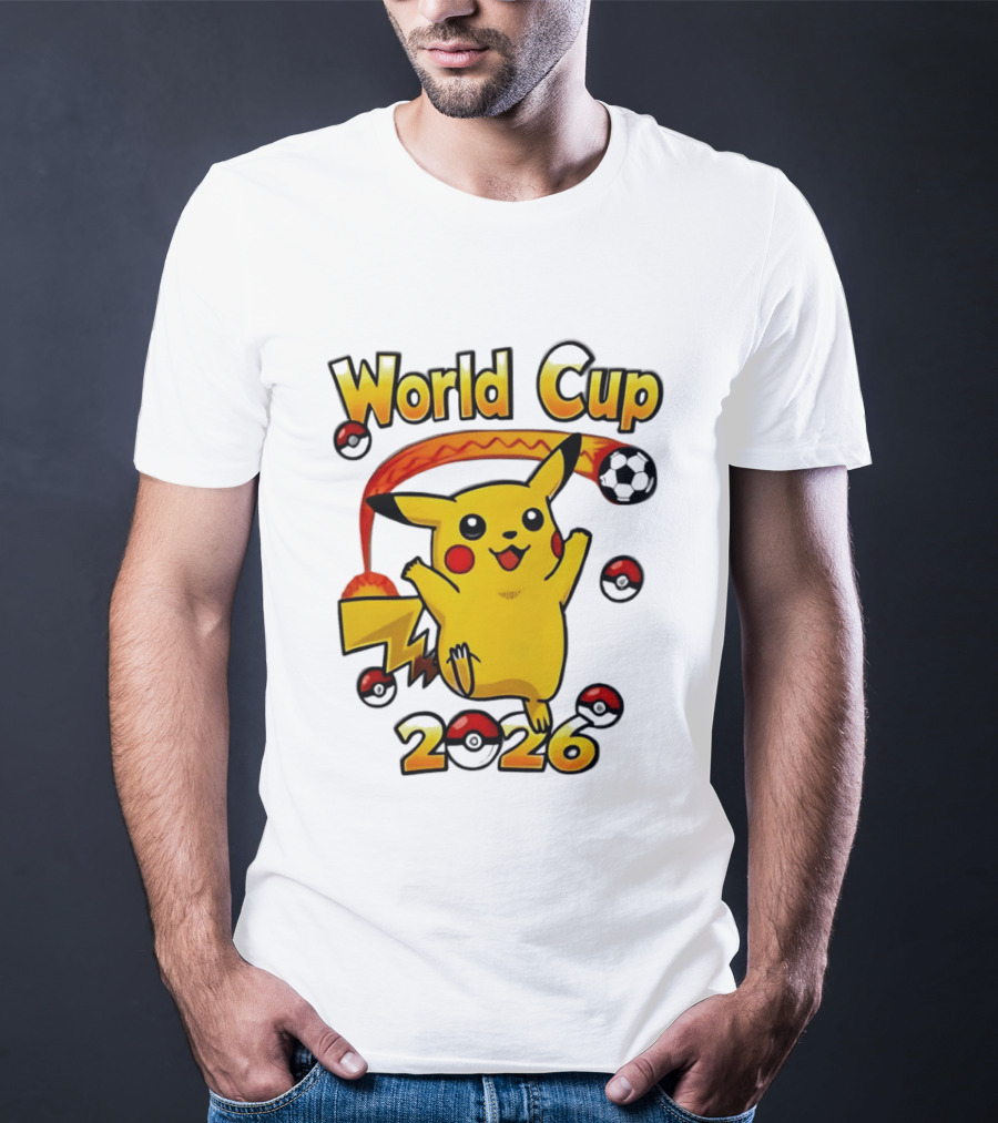 World Cup 2026 Pokémon Pikachu Soccer Poké Balls T-Shirt