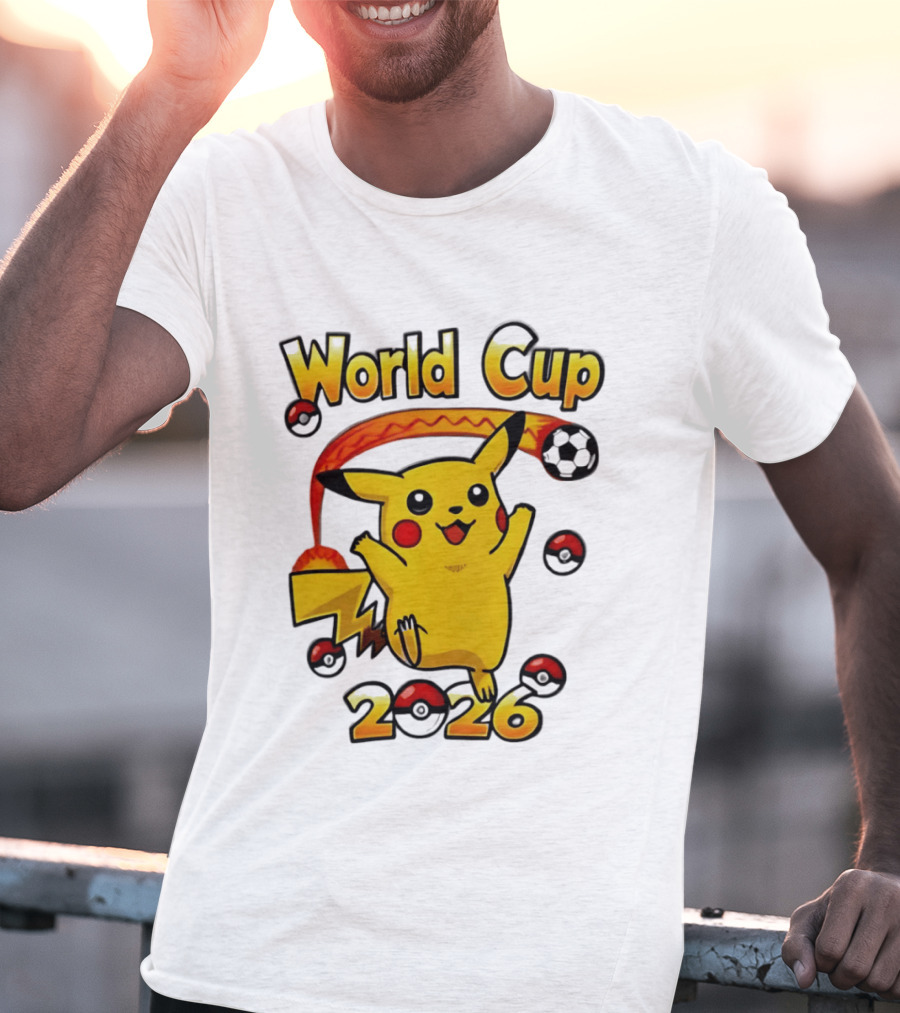 World Cup 2026 Pokémon Pikachu Soccer Poké Balls T-Shirt