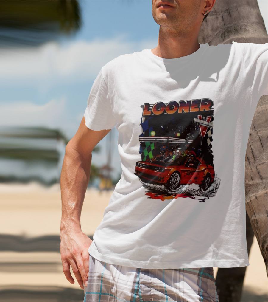 Looner Cartoon Car Race Adventure T-Shirt