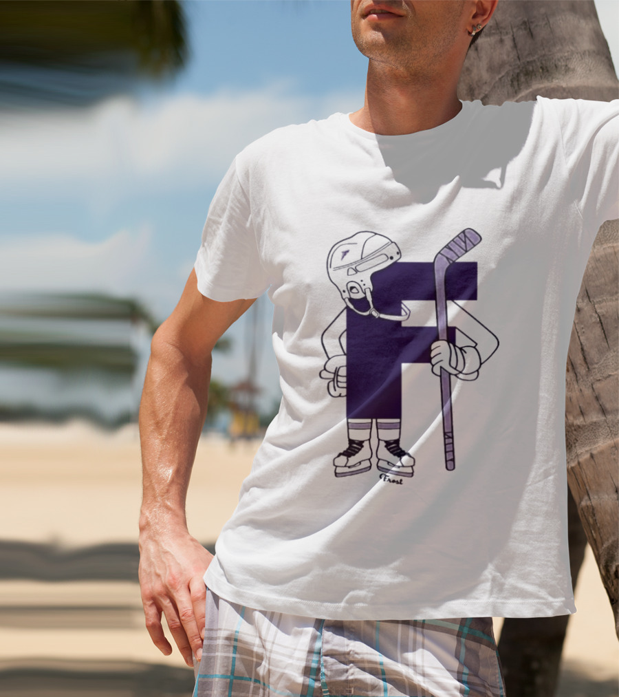 Minnesota Frost Hockey Character With Stick And Helmet T-Shirt